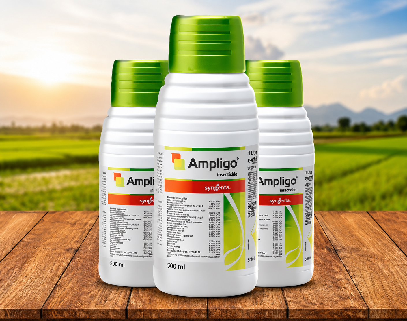 Farmer spraying pesticide on a crop field